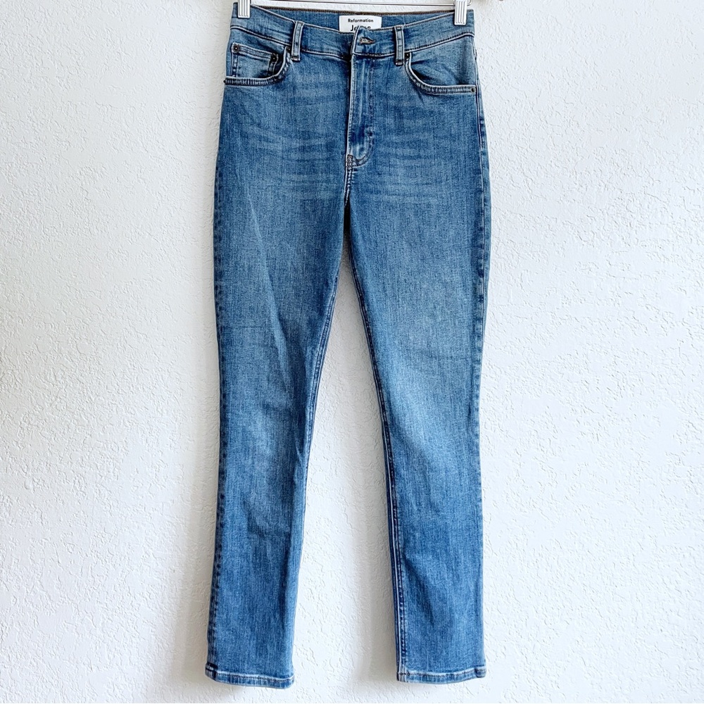 Reformation Jeans Darwin Light Wash High Rise Skinny Slim Fit Size 27